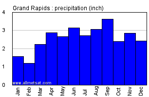 Grand Rapids Michigan Annual Precipitation Graph